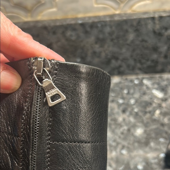 Prada Black Leather Heeled 3” Boots Women’s size 36.5 (6.5) - Picture 6 of 13